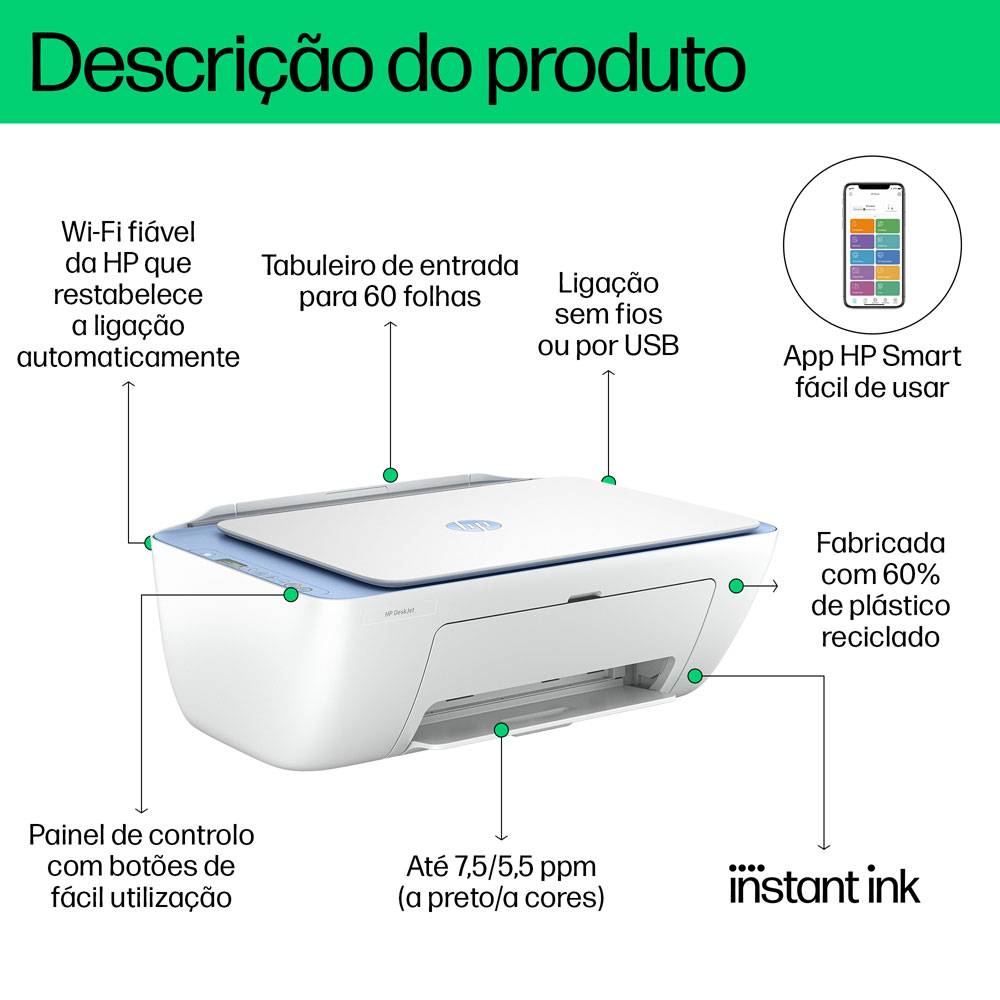 Impressora HP DeskJet 2822e