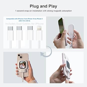 Zuno mini tela amoled magnética selfie monitor tela de controle remoto 700nits para iphone 5-12 13 14 15 16 pro vlog meninas presentes