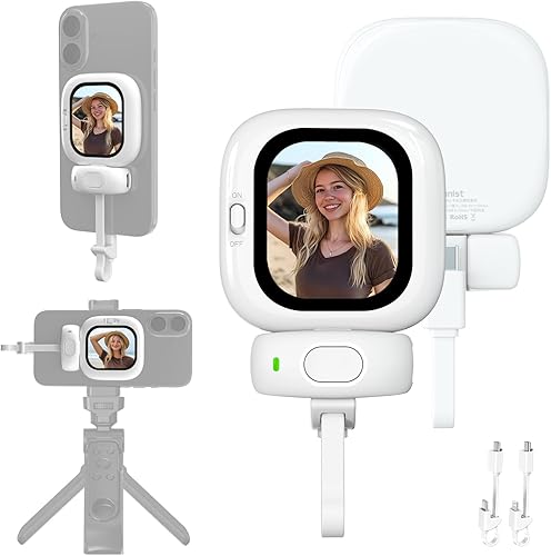 Zuno mini tela amoled magnética selfie monitor tela de controle remoto 700nits para iphone 5-12 13 14 15 16 pro vlog meninas presentes