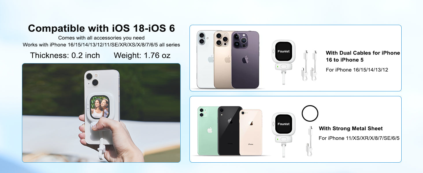 Zuno mini tela amoled magnética selfie monitor tela de controle remoto 700nits para iphone 5-12 13 14 15 16 pro vlog meninas presentes