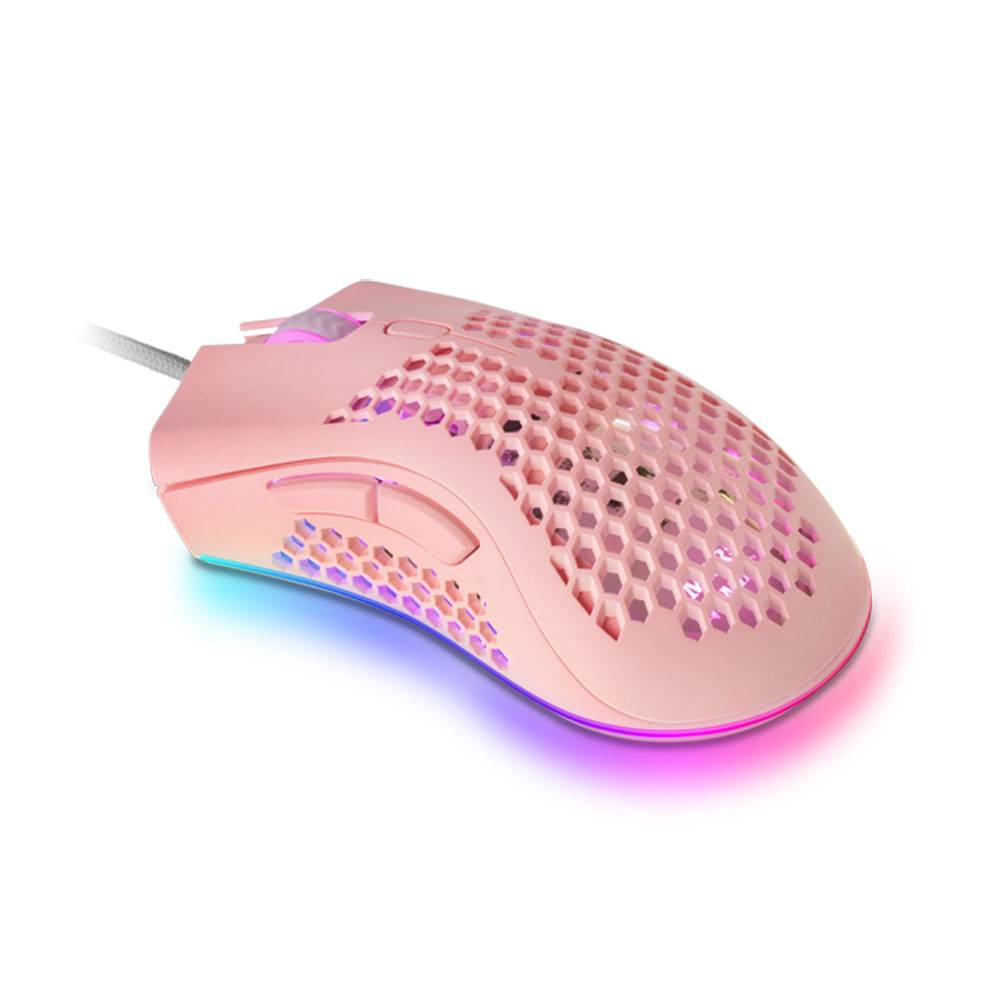 Rato Mars Gaming MMEX 32000DPI RGB Rosa