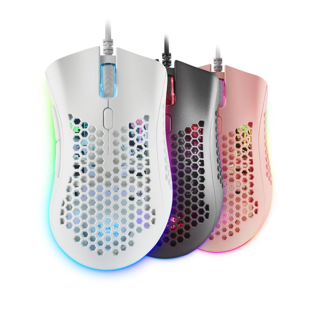 Rato Mars Gaming MMEX 32000DPI RGB Rosa